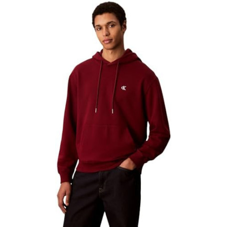 Hoodie Monogram Calvin Klein en Renaissance Red pour Homme - Luxe Décontracté