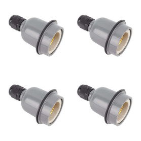 Pack de 4 Douilles E27 Étanches en Aluminium - Support de Lampe Durable