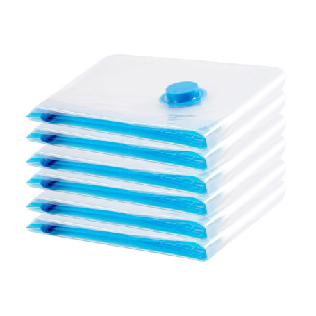 Lot de 6 sacs de rangement sous vide réutilisables pour linge et voyages - 60 x 40 cm
