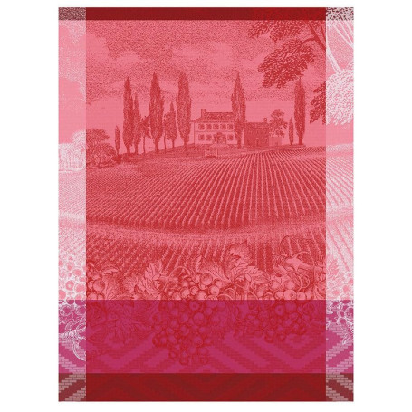 Torchon VIGNOBLE Rouge - Le Jacquard Français, 60x80 cm