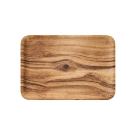 Plateau Rectangulaire Design Effet Bois 32 x 23 cm - Élégant et Pratique