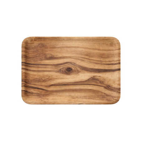 Plateau Rectangulaire Design Effet Bois 32 x 23 cm - Élégant et Pratique