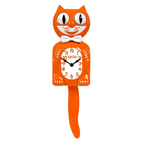 Horloge Kit Cat Klock Orange Harvest - Élégance Automnale