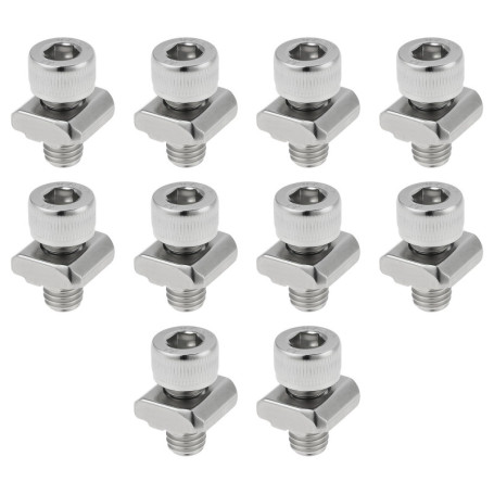 Lot de 10 Écrous M8 en Acier Inoxydable pour Rainures en T - SG Store
