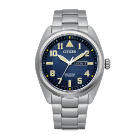 Montre Citizen Eco-Drive Sport Homme 42 mm - Cadran Bleu et Boîtier Titane