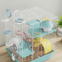 Cage à Hamster PawHut 3 Niveaux avec Tunnel et Accessoires - Bleu