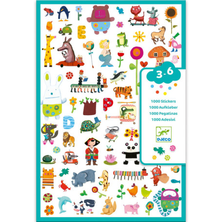 DJECO 1000 Stickers Colorés pour Enfants - Créativité et Motricité