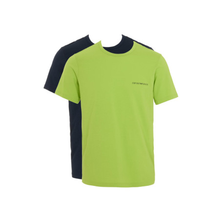 Lot de 2 T-shirts Emporio Armani en Coton Bleu pour Homme - Manches Courtes Taille L