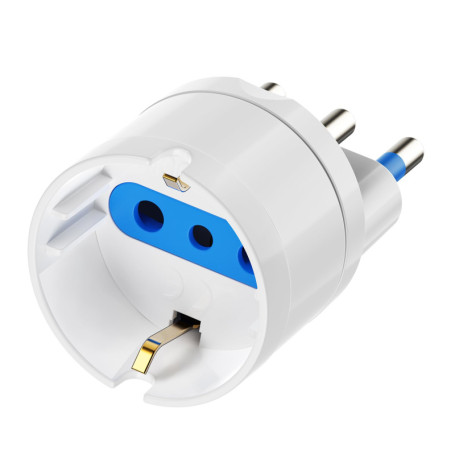 Adaptateur Ewent Schuko vers Prise Italienne 16A - Blanc