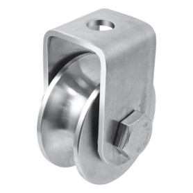 Poulie de Levage en Acier Inoxydable 48mm avec Roulements - Capacité 200kg