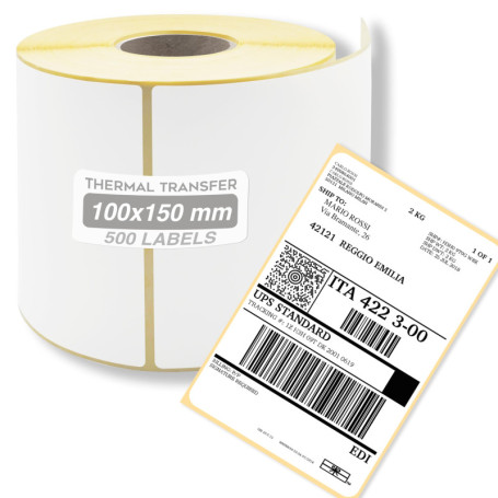 Étiquettes Thermiques Auto-Adhésives GIANTO 100 x 150 mm - Rouleau de 500