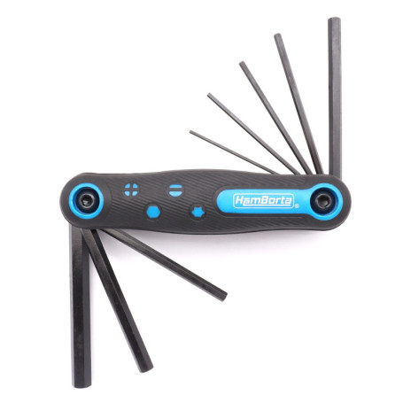 Jeu de Clés Allen Pliantes HemBorta - 8 Tailles Hexagonales de 1,5 à 10 mm