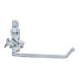 Porte-Papier Toilette Sirène en Fonte Blanchi à la Chaux - 25,4 cm