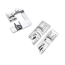 Lot de 3 Pieds Ourlet Roulé Multicolores pour Machines à Coudre