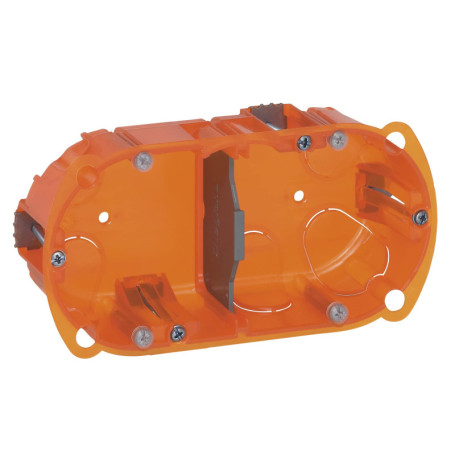 Boîte d'Encastrement Batibox Legrand - Rigidité Renforcée pour Plâtre et Brique - 2 Postes