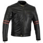 Veste de Moto en Cuir Noir et Oxblood avec Protection CE - Bikers Gear Australia