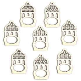 Ronds de Serviette en Bois Naturel pour Ramadan - Élégance et Simplicité