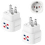 LENCENT Lot de 2 Adaptateurs de Prise de Voyage Type B - République Dominicaine