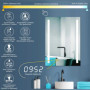Miroir de Salle de Bain HOKO 70x50 cm avec Éclairage LED et Horloge Tactile