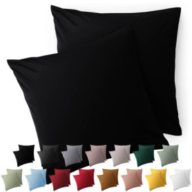 Blumtal Lot de 2 Taies d'Oreiller 50x50 cm en Microfibre Noires