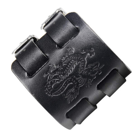 Bracelet en cuir noir pour homme - Style punk par Thajaling
