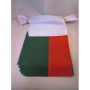 Guirlande Drapeau Madagascar 12m avec 20 Fanions en Polyester