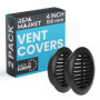 Lot de 2 grilles d'aération noires 100 mm avec écran en maille - Repa Market