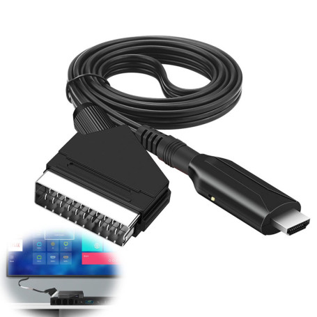 Nizirioo Adaptateur Péritel vers HDMI Full HD - Convertisseur Audio Vidéo Tout-en-Un