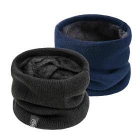 SEFIRST Ensemble de 2 Cache-Cou Polaires Unisexe pour Hiver - Noir et Bleu