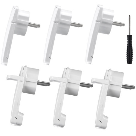 Lot de 6 fiches coudées plates Schuko avec protection 250 V 16 A