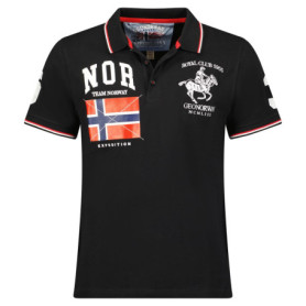 Polo Classique Homme Geographical Norway - Coton Manches Courtes Noir