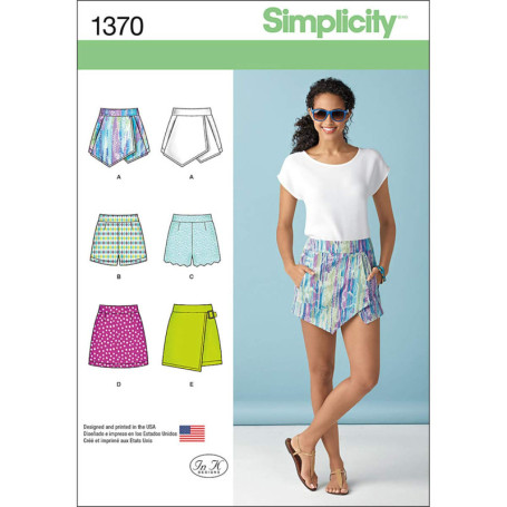 Patron de Couture Simplicity 1370 pour Jupe-Short Femme