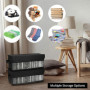 Lot de 2 boîtes de rangement en tissu noir pour CD - QWORK
