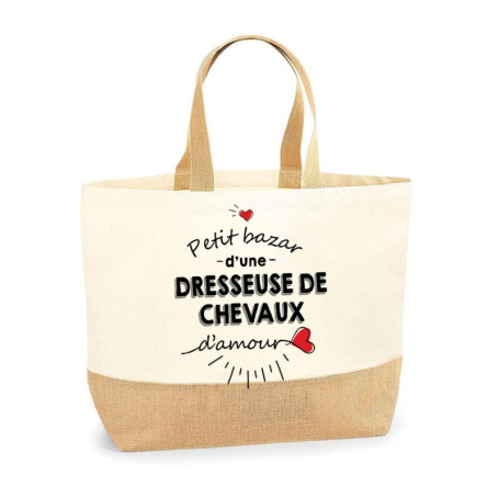 Sac Cabas Vintage en Coton et Jute - Idéal Plage et Courses