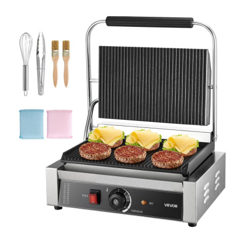 Gril Panini Électrique VEVOR 2200 W avec Plaque Émaillée et Contrôle de Température
