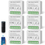 Behogan Lot de 6 Interrupteurs Intelligents 1 Voie - Compatible Alexa et Google Home