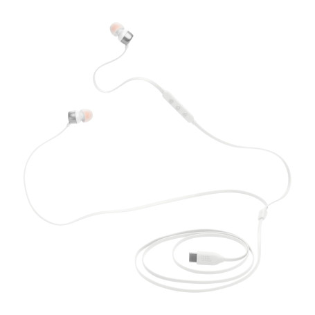 JBL Tune 310 C, Écouteurs filaires Hi-Res, son Pure Bass JBL, connexion USB-C, câble plat anti-nœuds, télécommande à trois touch