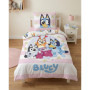 Parure de Lit Enfant Bluey 140x200 cm - Housse de Couette et Taie d'Oreiller - 100% Coton Doux