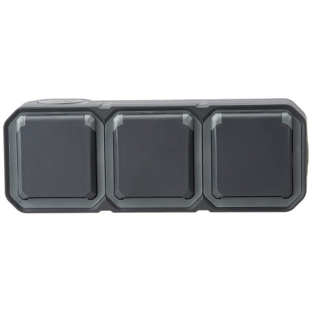 Prise de courant étanche Legrand Plexo 16A 250V - Montage horizontal anthracite