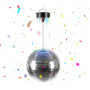 Boule Disco Rotative LED Relaxdays - Effets Lumineux Argentés Ø 20 cm