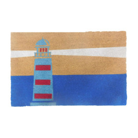 Paillasson en Coco Relaxdays 80 x 50 cm avec Motif Phare Antidérapant