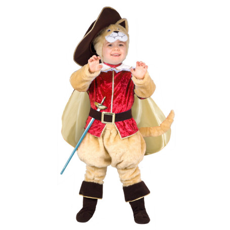 Costume de Chat Botté Rouge pour Enfant 3-4 Ans