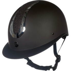 Casque d'équitation HKM Illusion pour Femmes - Bleu Foncé/Doré, 49-51 cm