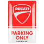 Plaque Rétro Ducati - Parking Only en Métal 20x30 cm - Idée Cadeau pour Motards