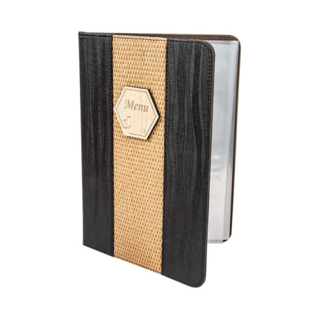 Porte Menu García de Pou 8 Pochettes A4 en PVC Noir