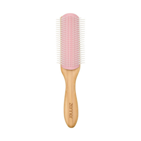 Brosse de Coiffage en Bambou Zenner - Démêlante et Modulable pour Cheveux Bouclés