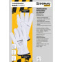 Gants de travail en cuir de vachette - Taille XL - Blanc - DONAU SAFETY