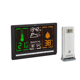 Station Météo Sans Fil TFA Dostmann METEOchrome - Prévisions Météo et Température Intérieure/Extérieure