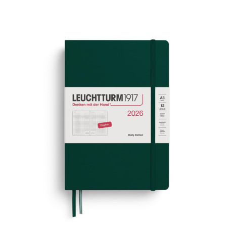 Agenda Journalier 2026 LEUCHTTURM1917 A5 à Pois Vert Forêt
