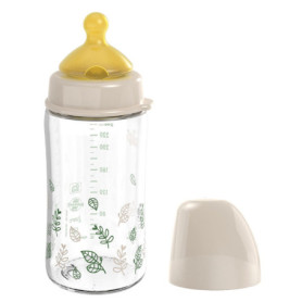 Biberon en Verre NIP Cherry à Col Large - Anti-Colique 240 ml Marron